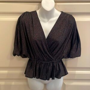 Corey Lynn Calter NWT black sparkle Magus top sz M